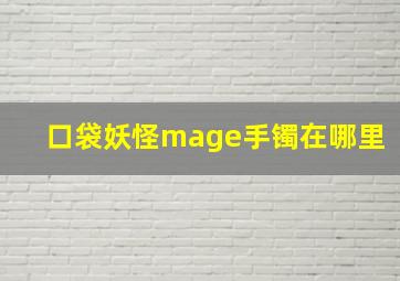 口袋妖怪mage手镯在哪里