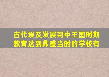 古代埃及发展到中王国时期教育达到鼎盛当时的学校有