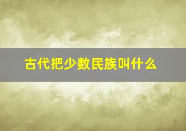 古代把少数民族叫什么