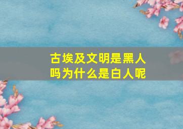 古埃及文明是黑人吗为什么是白人呢