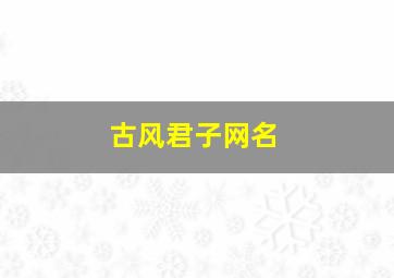 古风君子网名