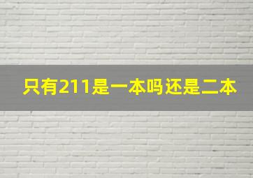 只有211是一本吗还是二本