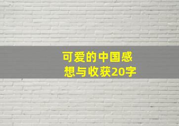 可爱的中国感想与收获20字