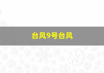 台风9号台风