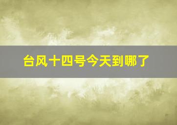 台风十四号今天到哪了