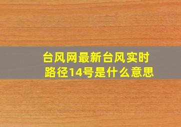 台风网最新台风实时路径14号是什么意思