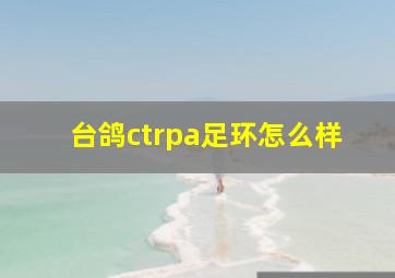 台鸽ctrpa足环怎么样