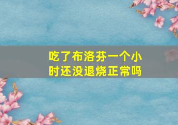 吃了布洛芬一个小时还没退烧正常吗