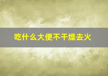 吃什么大便不干燥去火