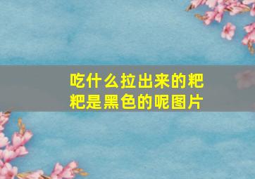 吃什么拉出来的粑粑是黑色的呢图片