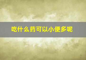 吃什么药可以小便多呢