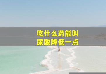 吃什么药能叫尿酸降低一点