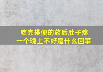 吃完排便的药后肚子疼一个晚上不好是什么回事