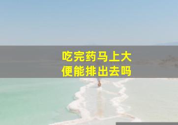 吃完药马上大便能排出去吗