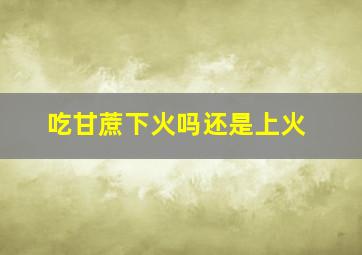 吃甘蔗下火吗还是上火