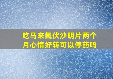 吃马来氟伏沙明片两个月心情好转可以停药吗