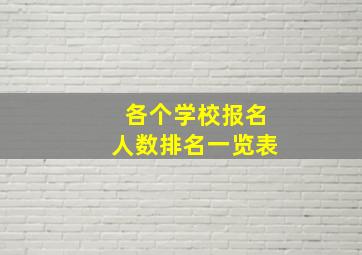 各个学校报名人数排名一览表