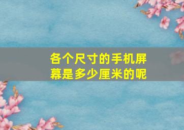 各个尺寸的手机屏幕是多少厘米的呢