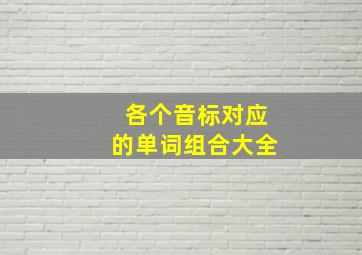 各个音标对应的单词组合大全