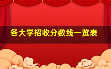 各大学招收分数线一览表