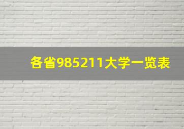 各省985211大学一览表