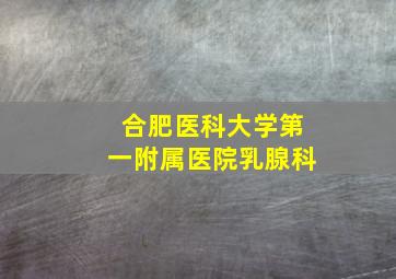 合肥医科大学第一附属医院乳腺科