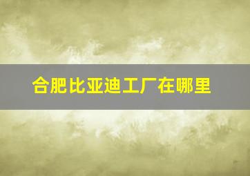 合肥比亚迪工厂在哪里