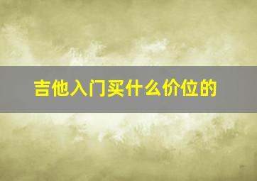 吉他入门买什么价位的