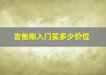 吉他刚入门买多少价位