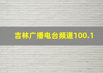 吉林广播电台频道100.1