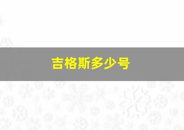 吉格斯多少号