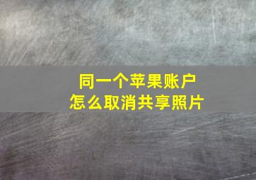 同一个苹果账户怎么取消共享照片