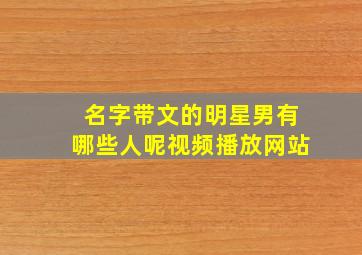 名字带文的明星男有哪些人呢视频播放网站