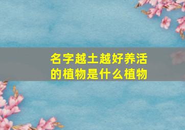 名字越土越好养活的植物是什么植物