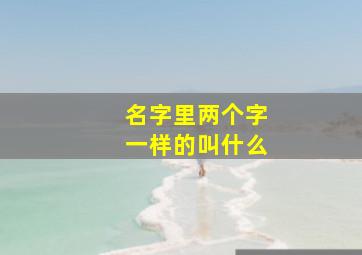 名字里两个字一样的叫什么