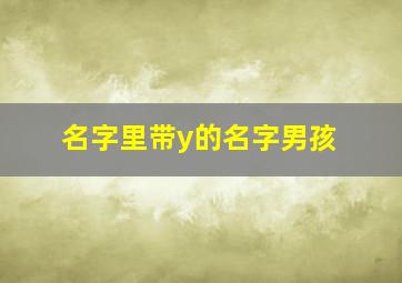 名字里带y的名字男孩