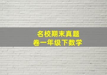 名校期末真题卷一年级下数学