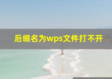 后缀名为wps文件打不开