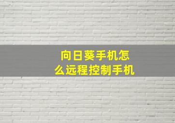 向日葵手机怎么远程控制手机