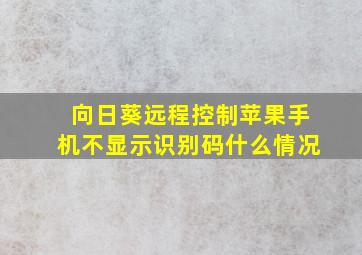 向日葵远程控制苹果手机不显示识别码什么情况