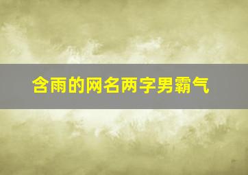 含雨的网名两字男霸气