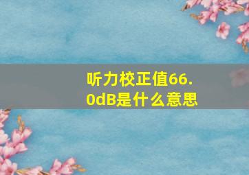 听力校正值66.0dB是什么意思