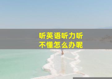 听英语听力听不懂怎么办呢