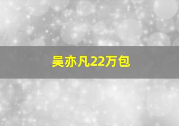 吴亦凡22万包