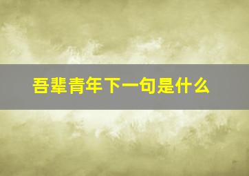 吾辈青年下一句是什么