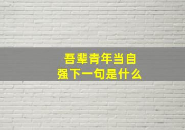 吾辈青年当自强下一句是什么