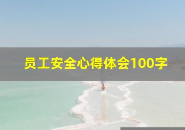 员工安全心得体会100字