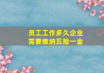 员工工作多久企业需要缴纳五险一金