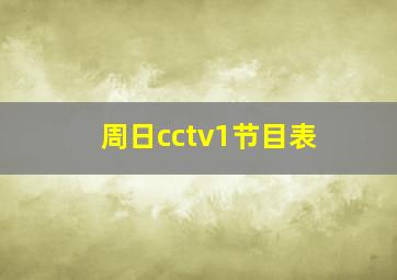 周日cctv1节目表