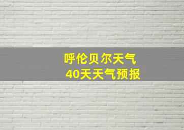 呼伦贝尔天气40天天气预报